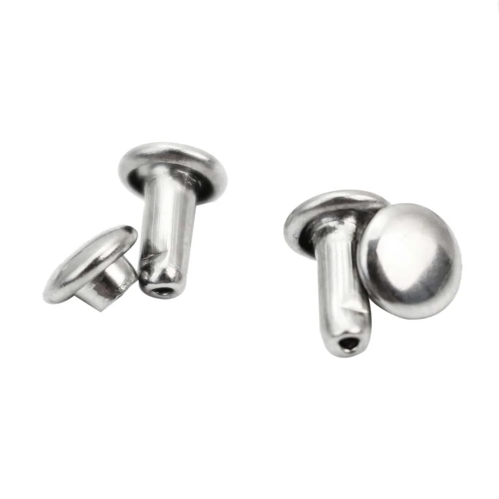 100xRound Double Cap Rivets Stud sharp Rivets Bag Shoes Leather Craft