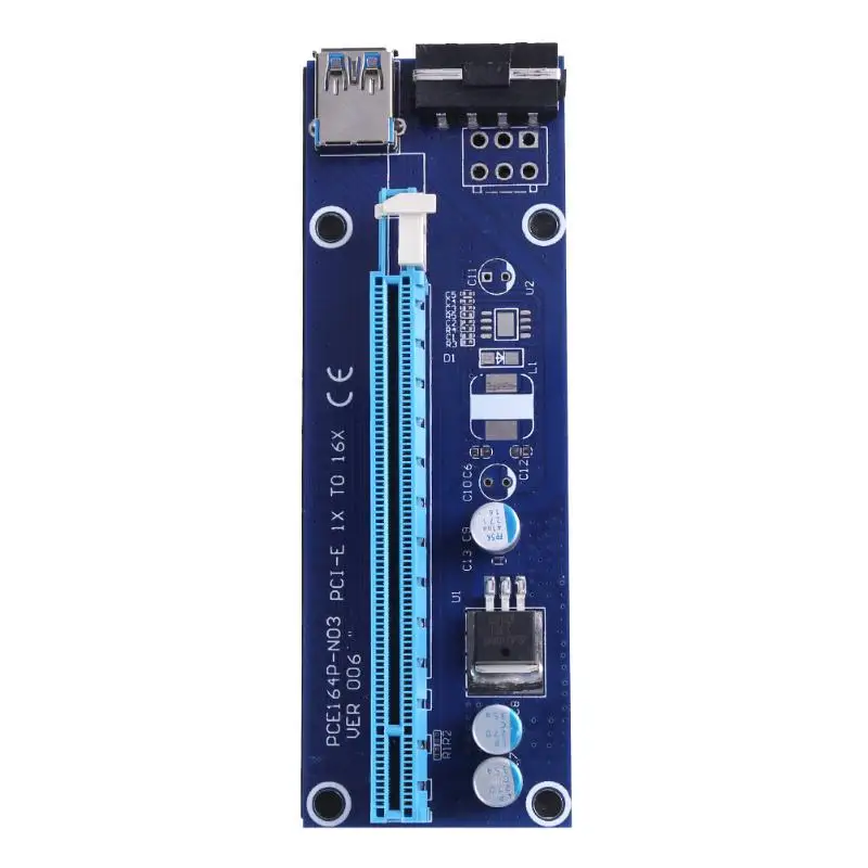 60cm PCI-E Riser Card PCI Express 1X to 16X Graphics Card Extender with USB 3.0 Data Cable SATA Power Supply for BTC Mining