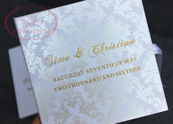 HI1074 -40 Personal Customized Luxury Wedding Invitation with Hardcover