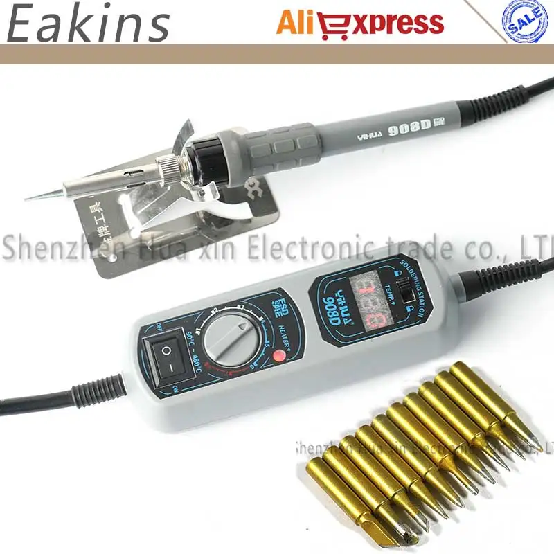  YIHUA 908D Adjustable thermostat Electric soldering iron set Welding repair tools kit set