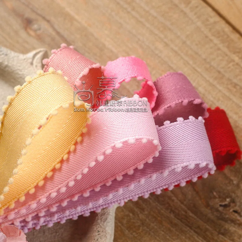 50/100yards 10/16/25/38mm velvet picot edge polyester cotton chevron korean ribbon for hair bow diy accessories bouquet packing