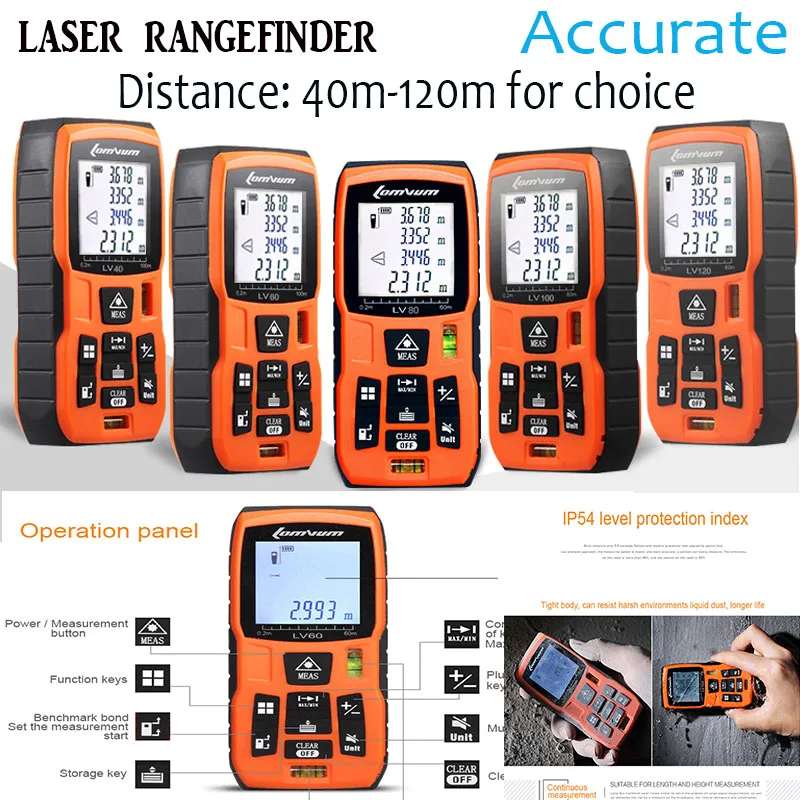 New arrival 40m 120m laser distance meter laser rangefinder accuracy