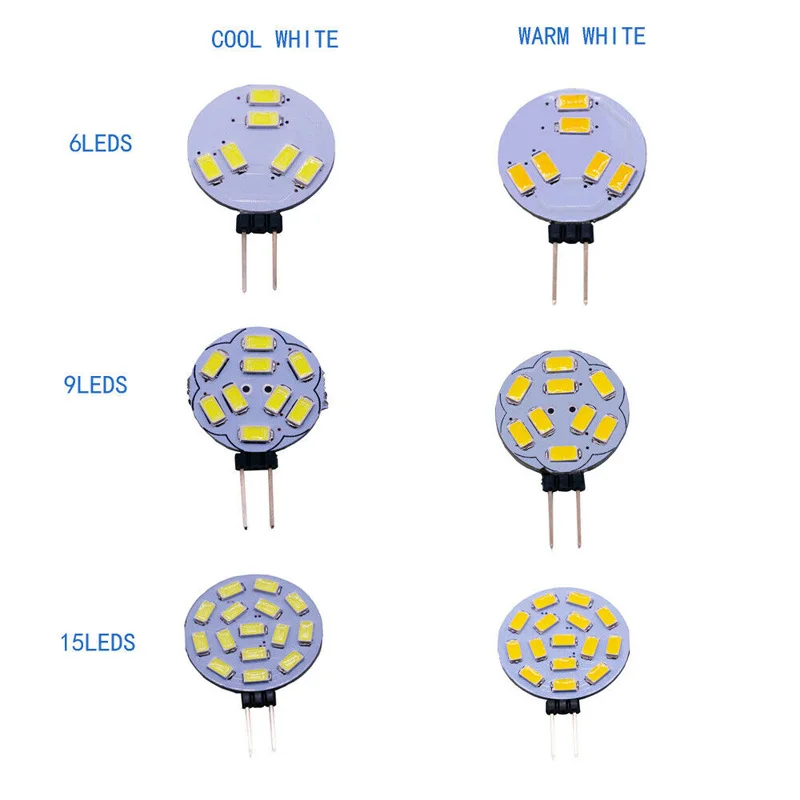 

10 pcs SMD 5730 LED G4 Bulb DC12V LED Chips Warm/Cool White Save Energy 1.2W/1.8W/3W Portable LED Lamp for Outdoor DIY lighting