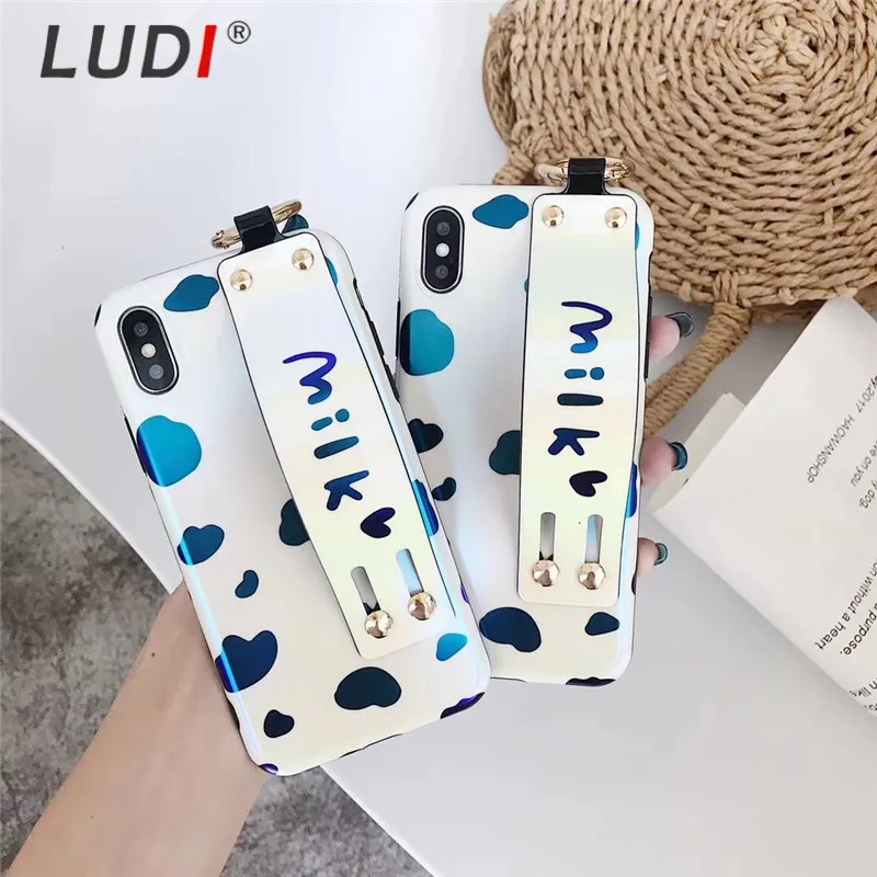 LUDI винтажный ремешок для телефона Чехлы iPhone 7 7Plus синий светильник молочная