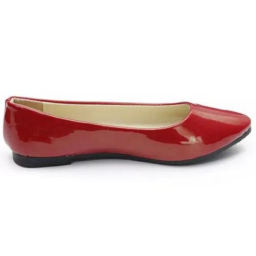 

VSEN NEW Womens Ladies Flat Ballerina Ballet Casual Loafers Slip on Pumps Shoes, Red 41