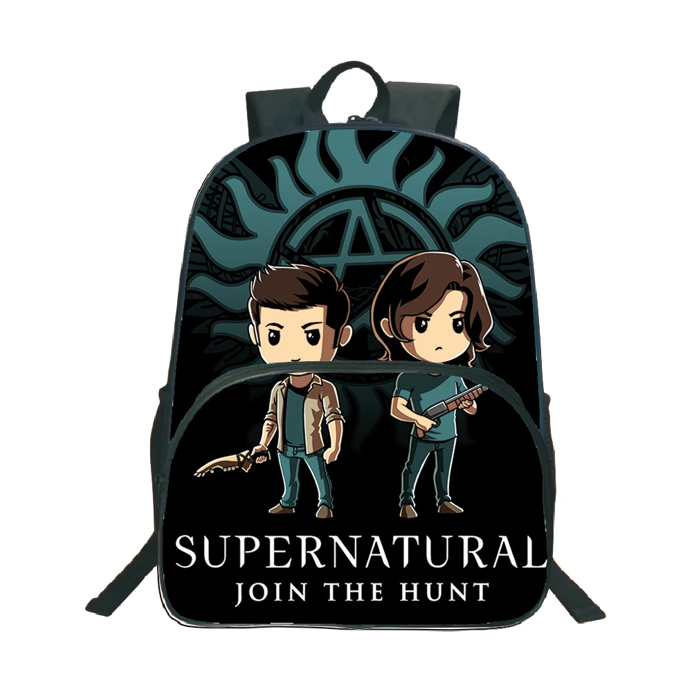

Boys Girls Teens Backpacks Supernatural Winchester Bros Sam Dean School Bags Beautiful Backpack Men Women Laptop Backpack