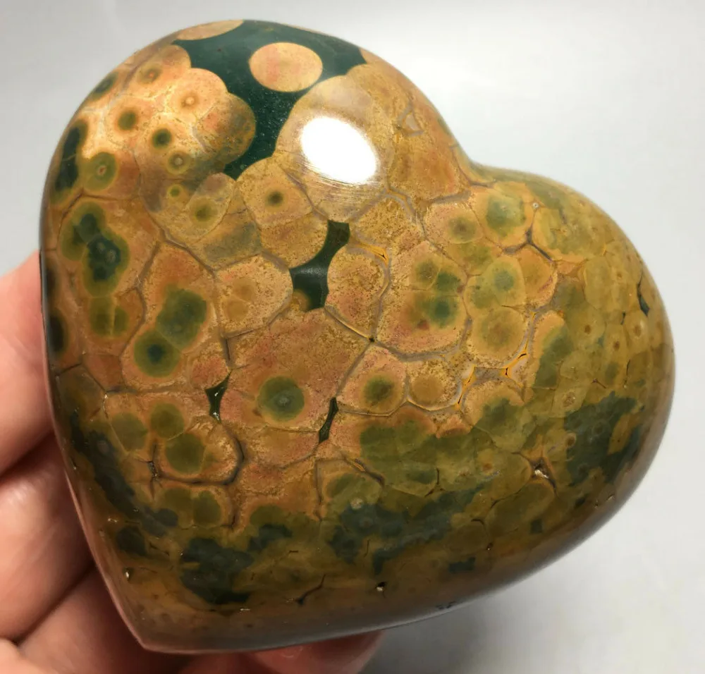 

233g NATURAL OCEAN JASPER QUARTZ CRYSTAL HEART HEALING ramadan gifts