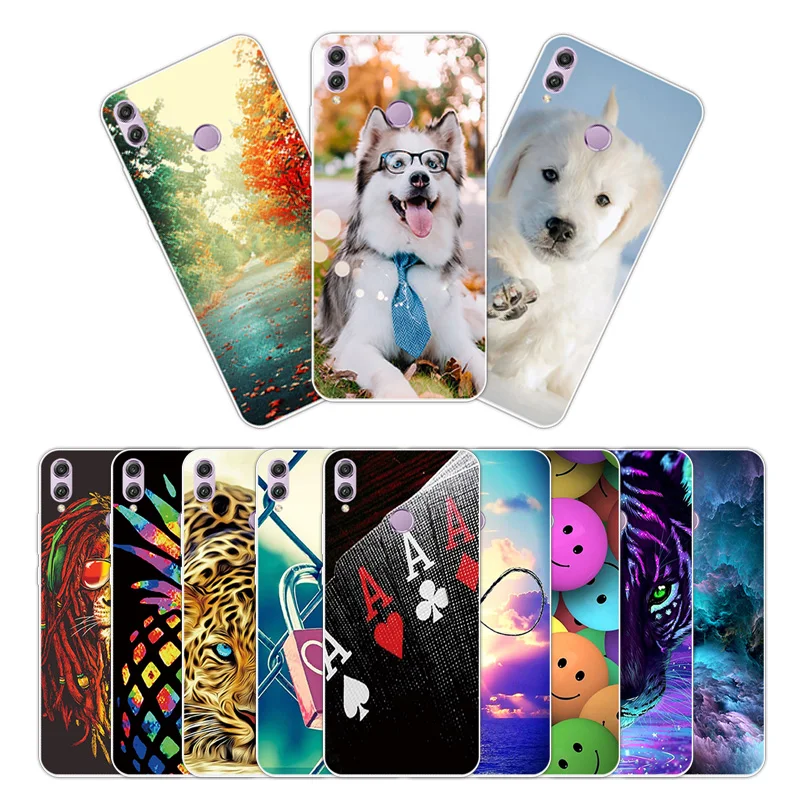 Black Shell for Huawei Honor 8X / JSN-AL00 6.5&quot Full Protective Soft Animal Phone Case Slim Silicone Cover |