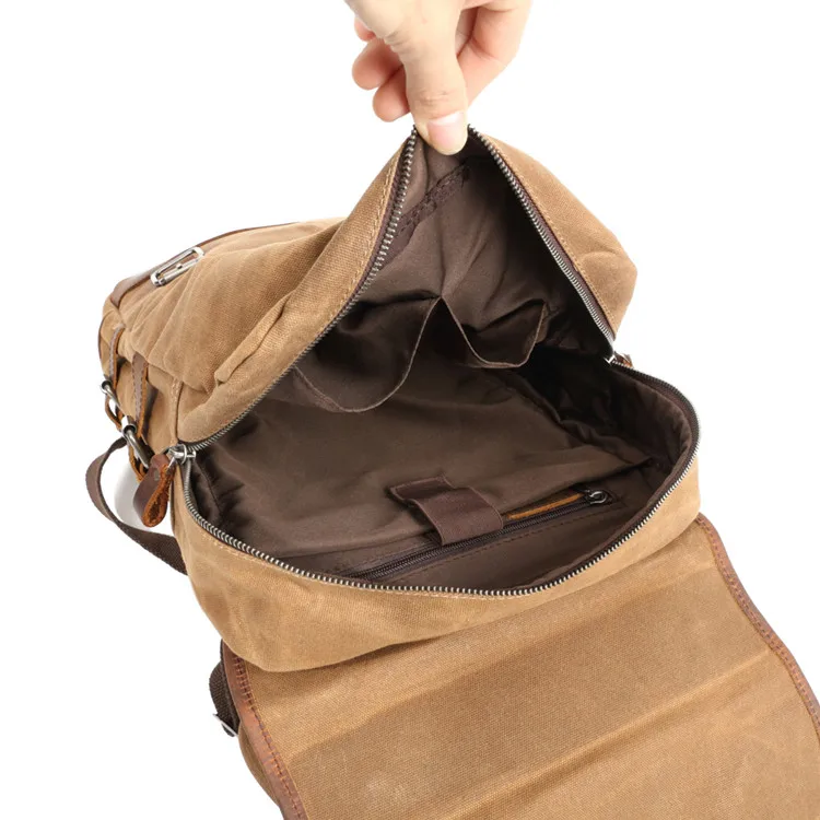 Мужские рюкзаки, винтажный Холщовый кожаный рюкзак для ноутбука, мужские школьные сумки для колледжа, высокое качество, водонепроницаемая большая дорожная сумка, рюкзак