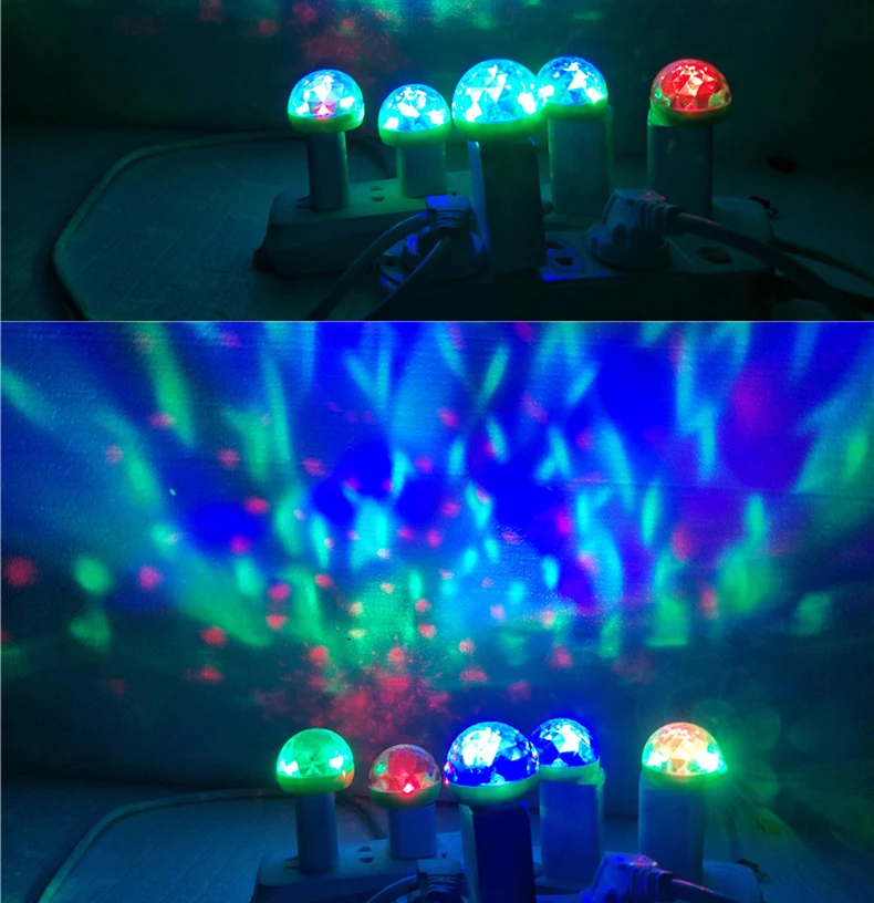 Lumiere RGB LED Music Stage Lights Sound USB Disco Club DJ Light Show Bulb Projector Crystal Magic Ball dj effect lighting