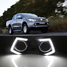 1 Set 1:1Replacement Original Grille Bumper Xenon White LED DRL Daytime Running Light For Mitsubishi Triton L200 2015 2016,