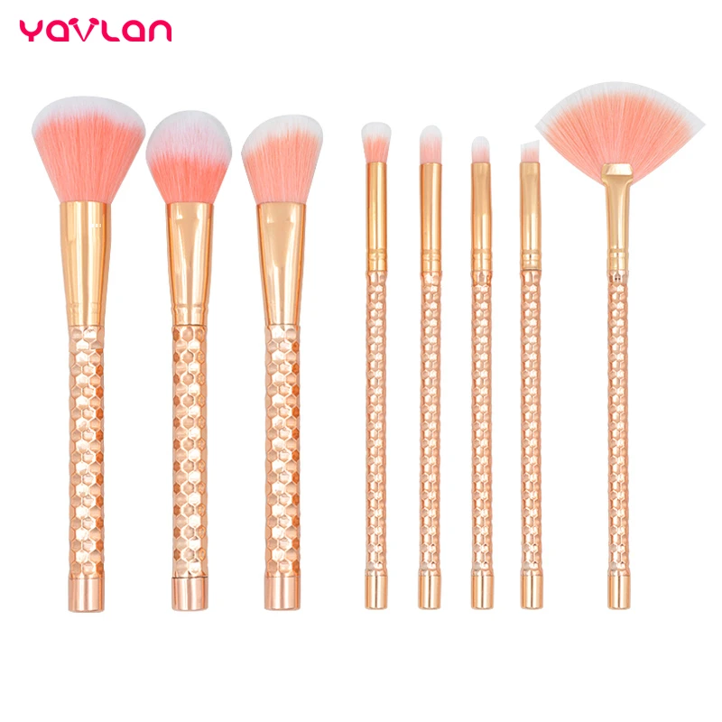 

Yavlan 8pcs Makeup Brushes Foundation Eye Shadow Eyebrow Lip Highlighter Contour Nasal Shadow Beauty Cosmetic Brush Kits