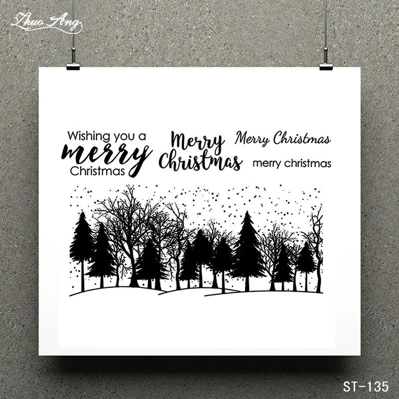 

ZhuoAng Christmas Tree Transparent and Clear Stamp DIY Scrapbooking Album Card Making DIY Decoration Making