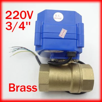 

3/4'' Brass Micro Electric Ball Valve 220V Voltage CWX-15Q,2 way motorized Ball Valve DN20
