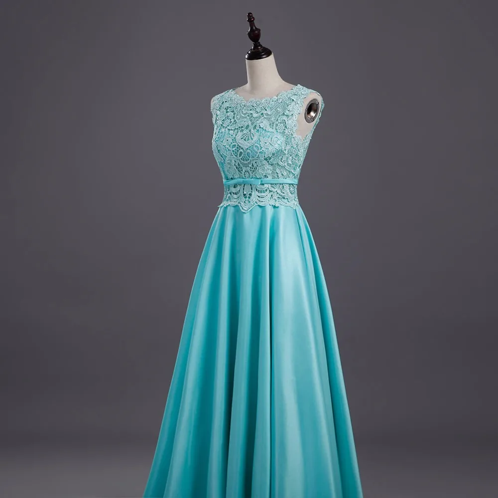 New arrival party evening dresses Long dress Vestido de Festa A-line lace satin gown sexy fast shipping