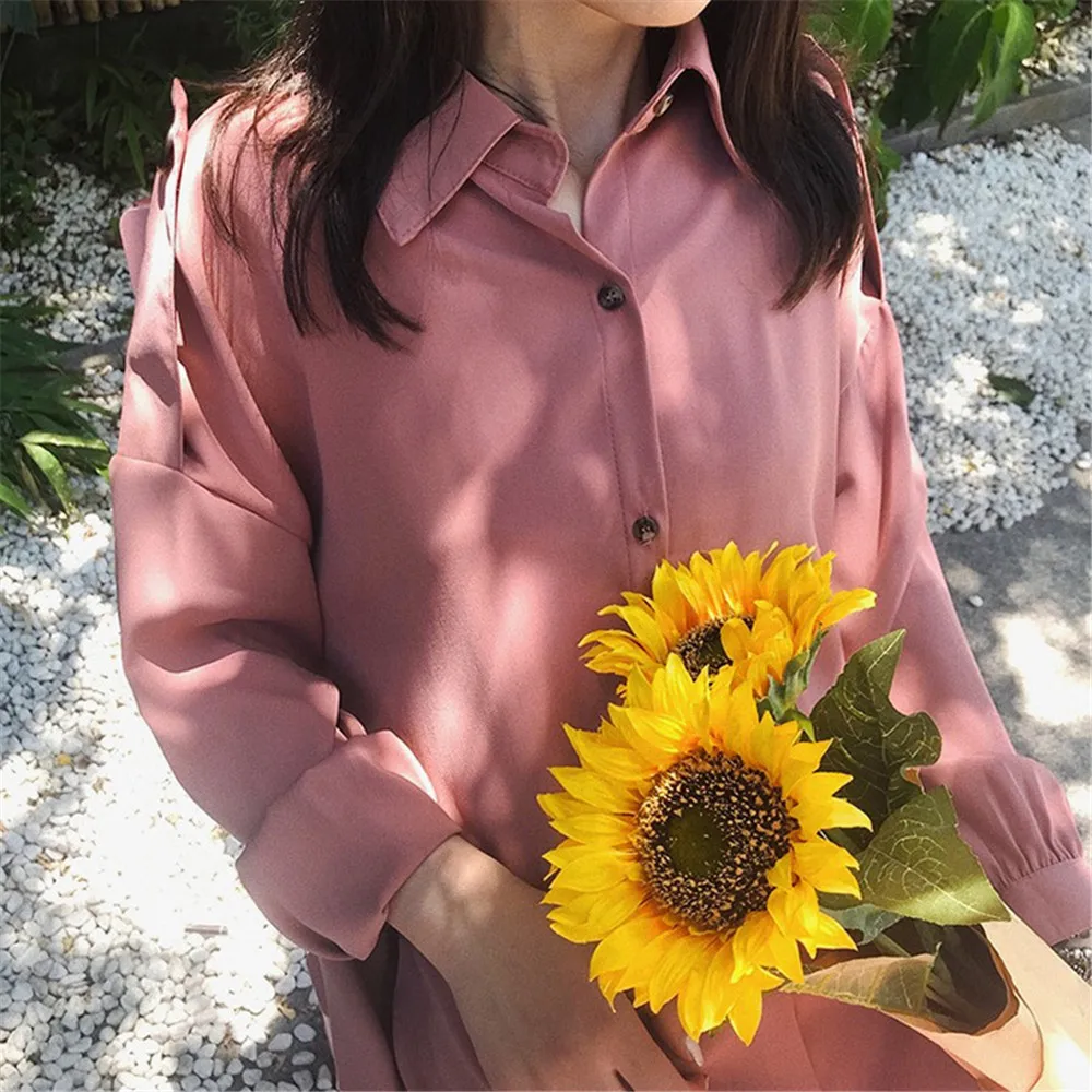 All Match Casual Long Blouse Shirt Women 2018 Autumn Women Long Sleeve Shirts Blouse High quality loose Blouse Tops (10)