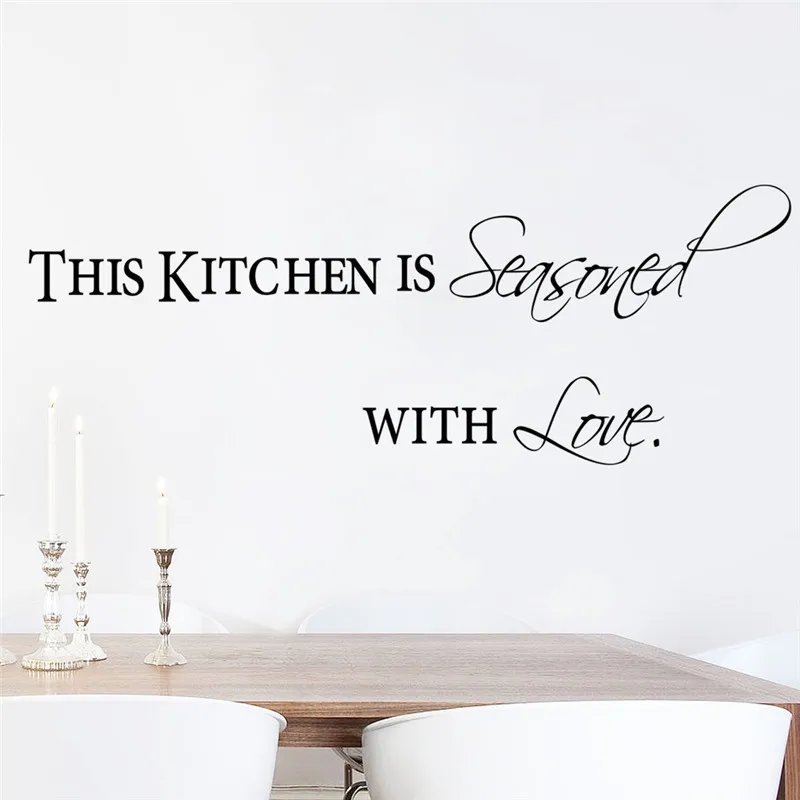 Kitchen wall stickers Spoon Fork restaurant adesivo de paredes decals art posters Sofa Wall Home Decoration