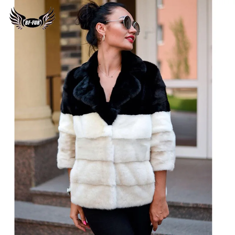 

Real Mink Fur Coat For Women Robe Femme Hiver 2019 Luxury Top Grade Park With Natural Fur Fashion Slim Full Pelt Warm Outerwear
