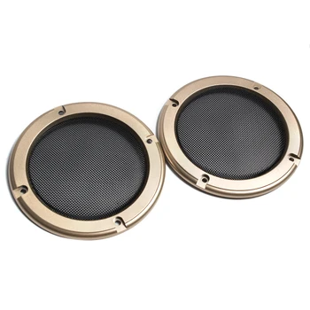 

2PCS 2 inch 3 inch 4 inch Tweeter Audio Speaker Cover Gold Frame Protective Decorative Mesh Grille Circle Speaker Accessories