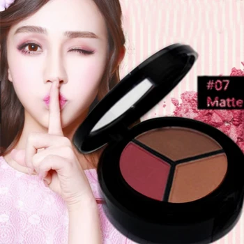 

3 Colors palette of shadows tray Matte Waterproof Glitter Eyeshadow Makeup Women Girls Cosmetics