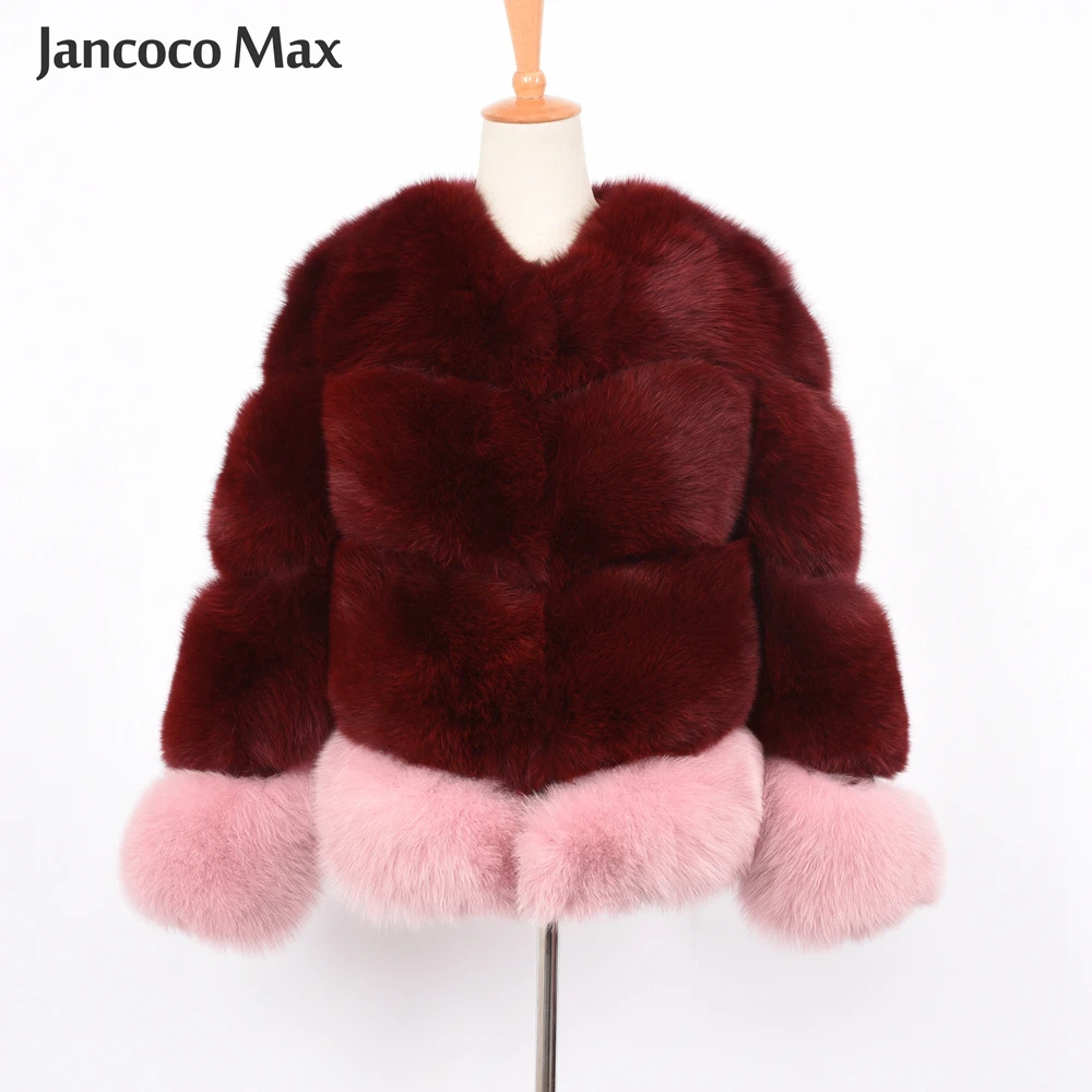 

2019 New Women's Fashion Fur Coat Top Quality Customized Mixed Color Fox Fur Jacket Natural Fox Winter Thick Warm S7372
