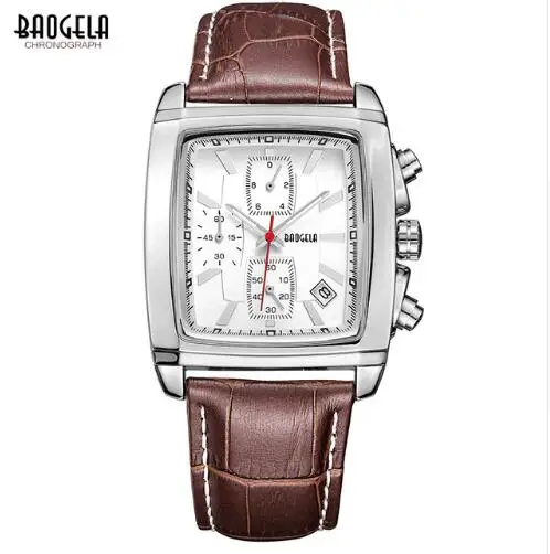 

BAOGELA Quartz Watch Men Fashion Chronograph Leather Waterproof Sport Watches Male Army Date Analog Clock Relogio Masculino 1613