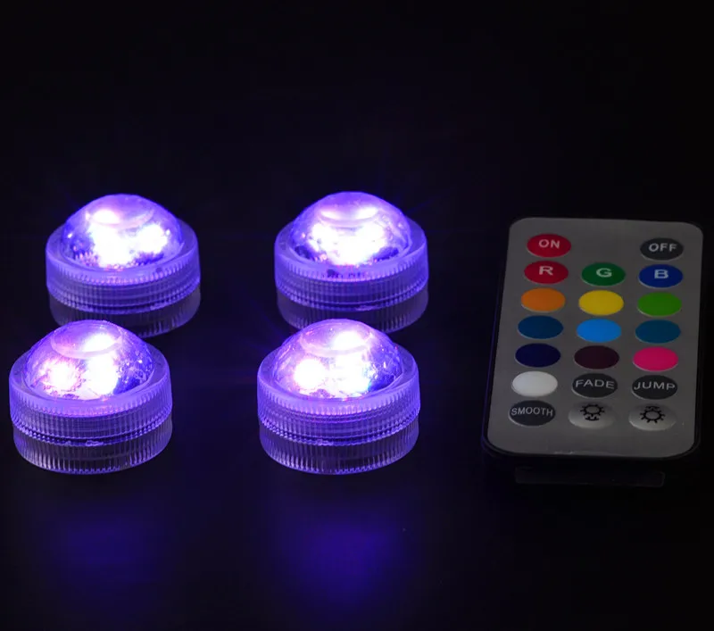 

CR2032 Battery Operated 3CM Mini Submersible LED Lights with Remote Controller for Wedding Party Events Holidays Decoration