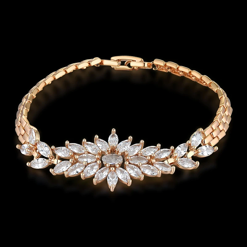 Простой браслет золотого цвета 19 см 2018 микро проложить CZ Braclet модные