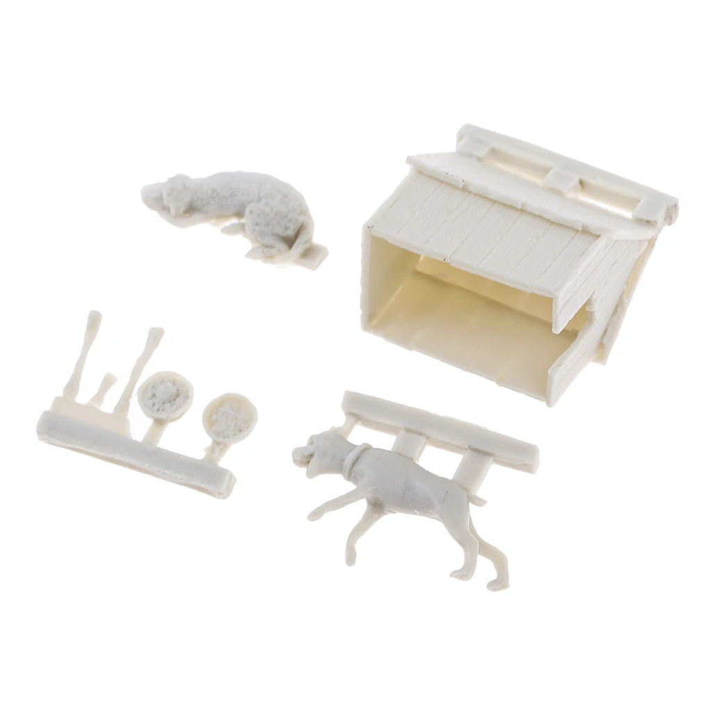 1/35 Dog & Kennel Model Body Building Kit DIY Animal Figurine Sculpture Gift