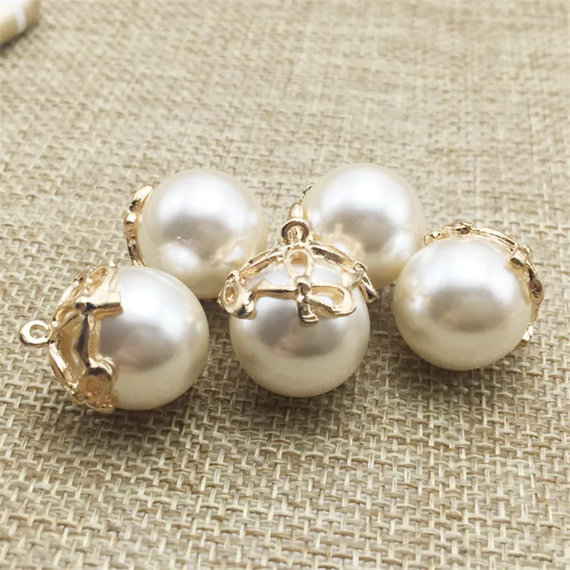 

5pcs/lot Wholesale High Quality Fashion Alloy Charms Pearls Charm Pendant For Necklace Jewelry Accessories Pearl Charm 17mm*20mm