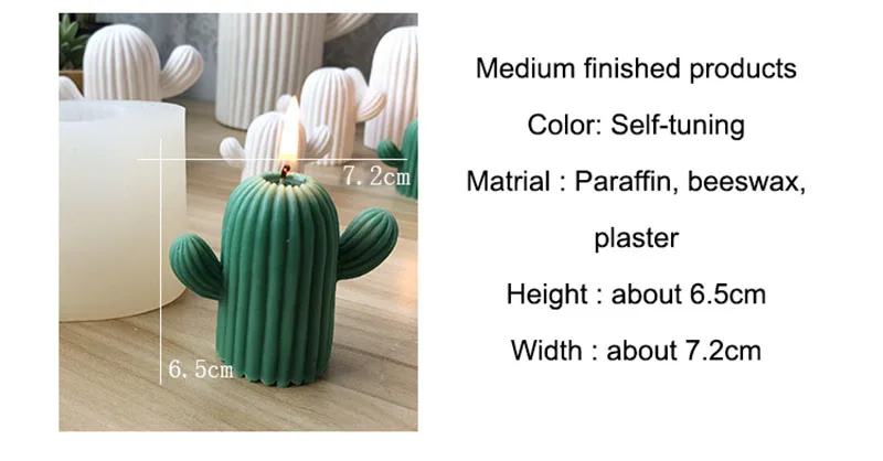 Cactus Silicone Wax Candle Mold Aromatherapy Plaster Mould Handmade Wedding Decoration Candle Mold