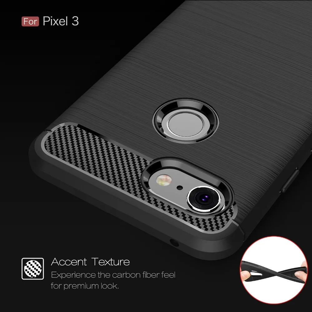

Carbon fiber textured silicone 5.0For Google Pixel 2 3 Case For Google Pixel 2 3 Xl Cell Phone Back Cover Case