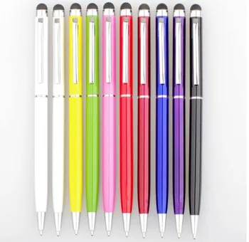 

Colorful 2 in 1 Capacitive Touch Screen Stylus With Ball Point Pen for Touch Screen 2000pcs/lot