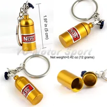 NOS автозапчасти мини-бак Закись азота Бутылка Глод цветной брелок цепочка для ключей, брелок шташ контейнер для таблеток
