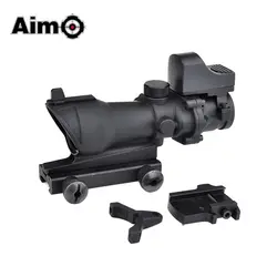 Aim-O тактическая охотничья сетка область ACOG 4X32 область + мини красная точка AO5317