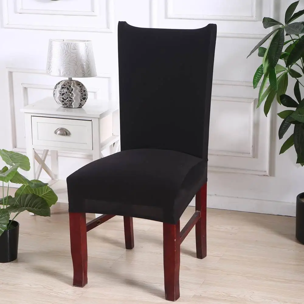 Svetanya простой цвет ужин чехол для кресла для дома стрейч эластичный - Color: 20192269black
