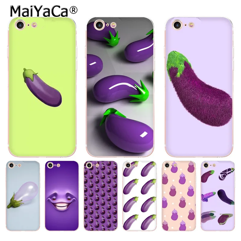 MaiYaCa eggplant прозрачный мягкий ТПУ чехол для телефона iPhone X 6 6s 7 7plus 8 8Plus 11pro max5S