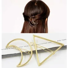 2017 New Brand Hairpins Triangle Moon Hair Pin Jewelry Lip Round Hair Clip For Women Barrettes Head Accessories Bijoux De Tete