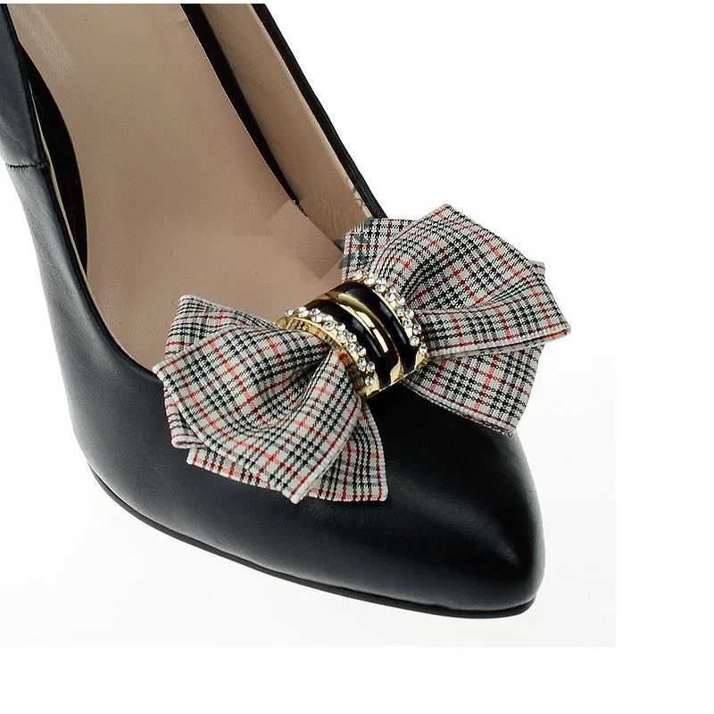 Sentcharm 1 пара британский стиль плед бантом Женская обувь украшения Ретро Съемная Обувь Интимные аксессуары