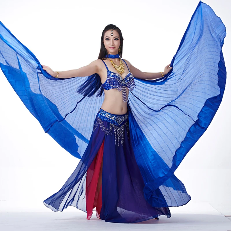 Крылья для танца живота Египетский Isis индийский танец женщин танец живота искусственный шелк крылья сцены реквизит без палочек