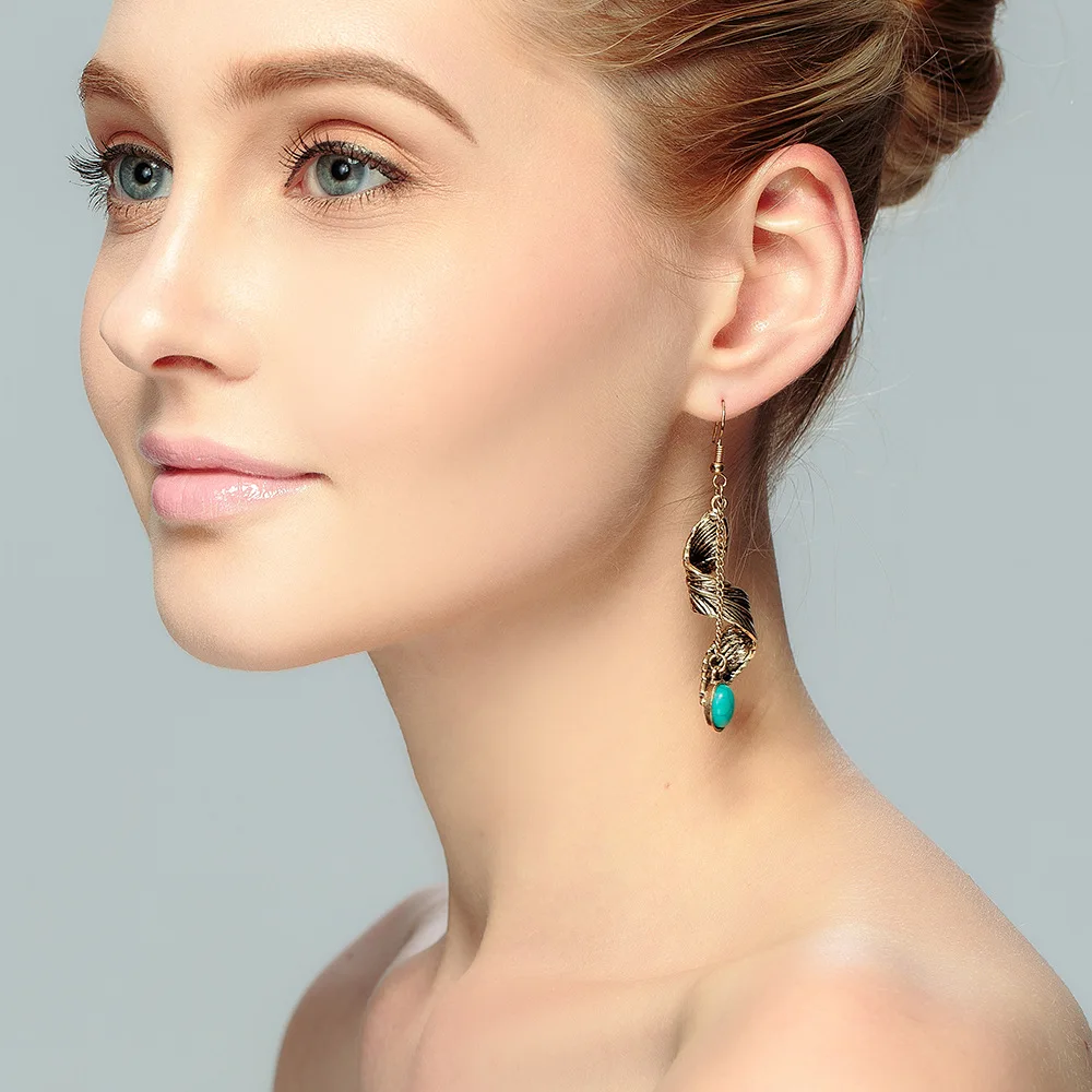 Gypsy Earrings Hippie Chic Boho Feather Earrings Indian Native American Jewelry Navajo Dangle Earrings Tribal Earrings For Women - Image 2