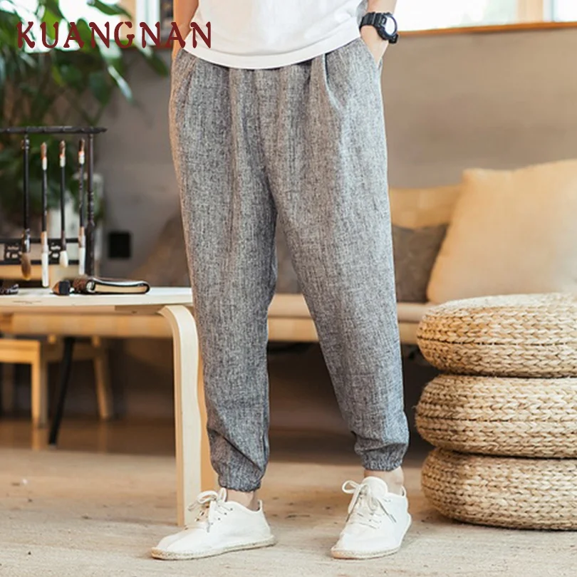 KUANGNAN/повседневные штаны в китайском стиле для мужчин, бегунов, японских уличных бегунов, Мужские штаны в стиле хип-хоп, Мужские штаны, 5XL, 2019