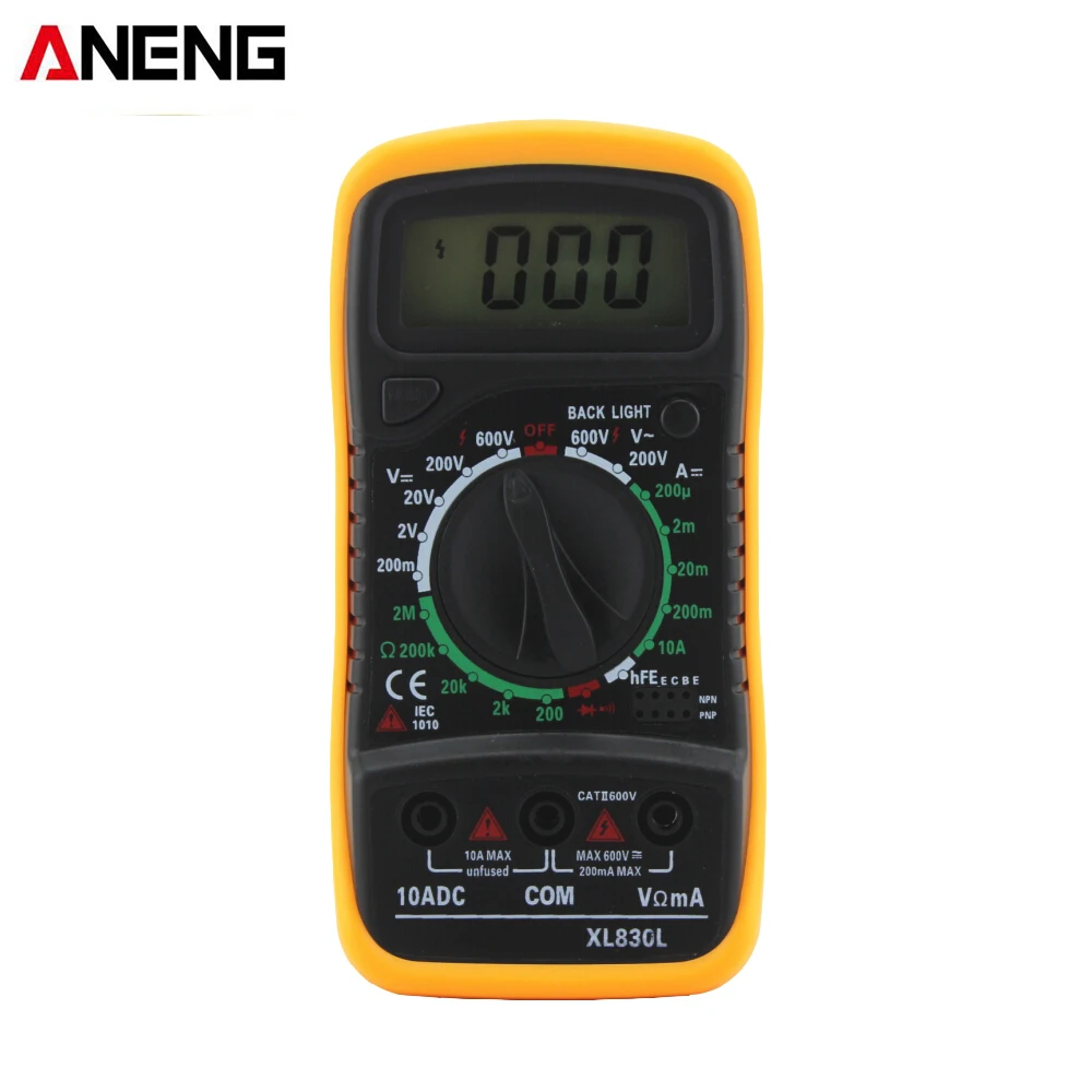 

NEW XL830L Digital Multimeter Voltmeter Ammeter AC DC OHM Volt Tester LCD Test Current Multimeter Overload Protection