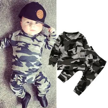 

Camouflage 2PCS Newborn Baby Boy Girl Clothes Set Fashion Toddler Kids Long Sleeve T-shirt Tops Pant Outfit Children Tracksuit
