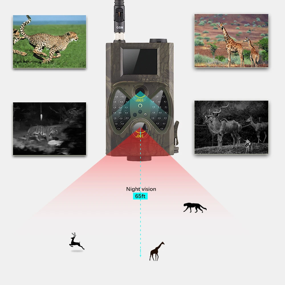 ИК Цифровые фото ловушки MMS GPRS охотничья камера GSM Trail 12mp 1080P фото ловушки Скрытая камера HC300M ночная версия Chasse камера