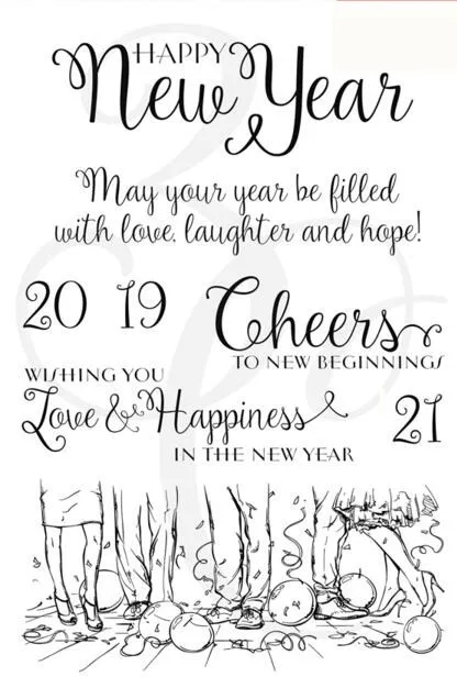 

Happy New Year 2019 Transparent Clear Silicone Stamp Seal DIY Scrapbooking photo Album Decorative A079