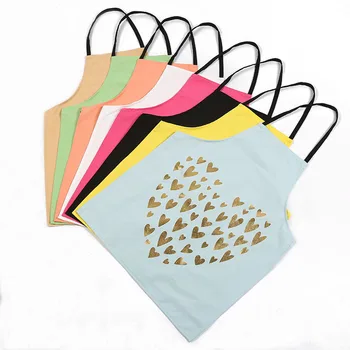 

1Pcs Bronzing Heart Pattern Apron Woman Adult Bibs Home Cooking Baking Coffee Shop Cleaning Aprons Kitchen Accessories