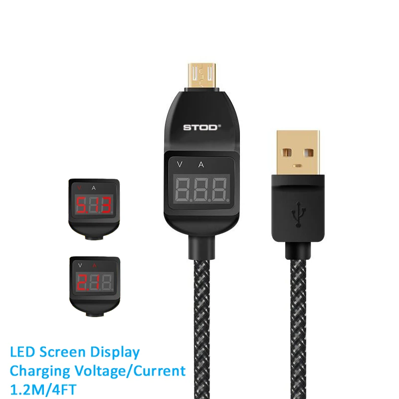 STOD Micro USB кабель 4 фута светодиодный дисплей зарядное напряжение защита тока для samsung Nexus huawei zte OPP Mi зарядное устройство Doctor Wire