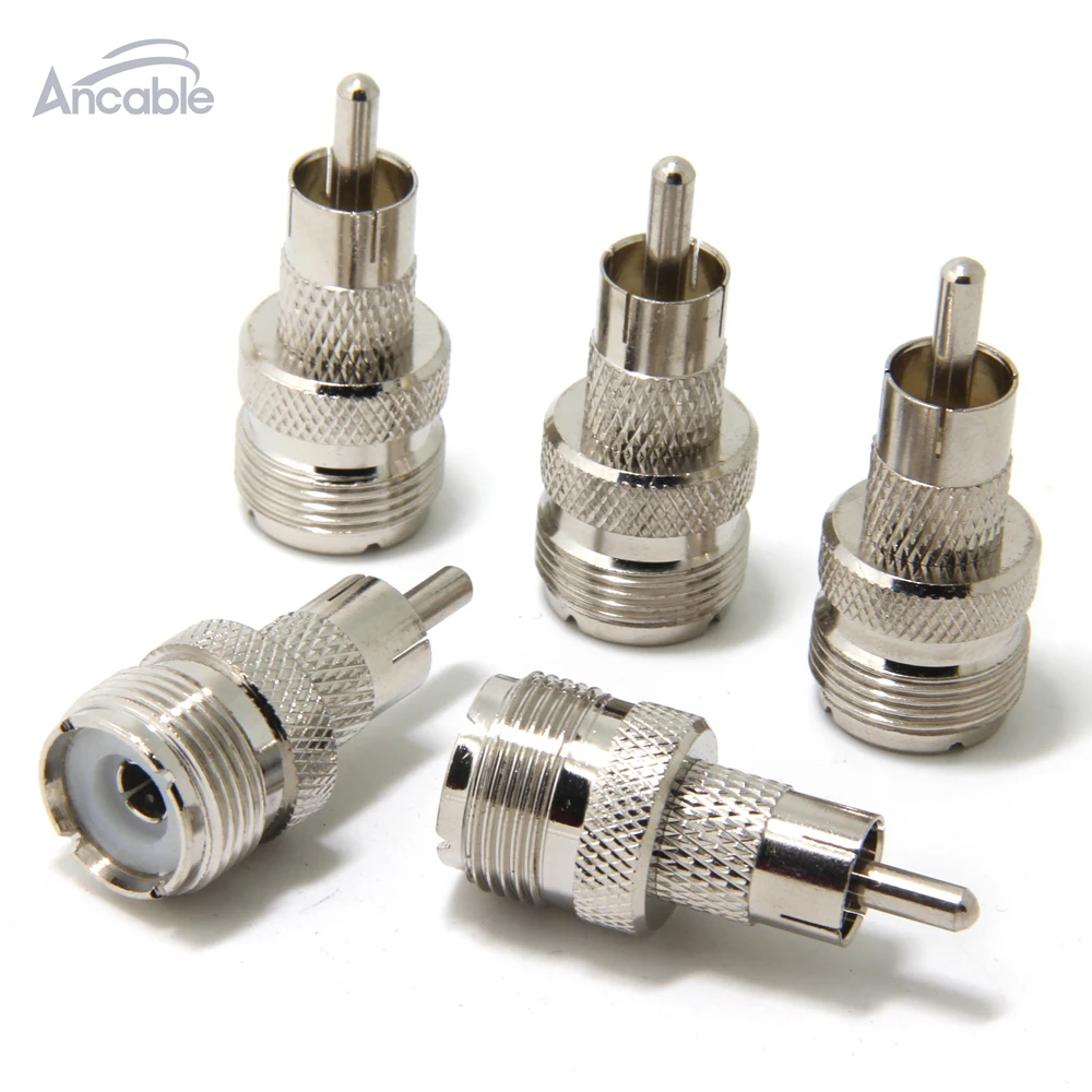 

Ancable 5-Pack UHF Female SO-239 to RCA Male Motorola Connector Antenna Adapter for Collins Heathkit Kenwood Ham Radios