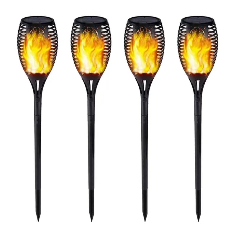 

1/2/4pcs 33/51/72/96LED The Ground Light Garden Insert Decorative Landscape Light Solar Light Flame Outdoor Induction Light